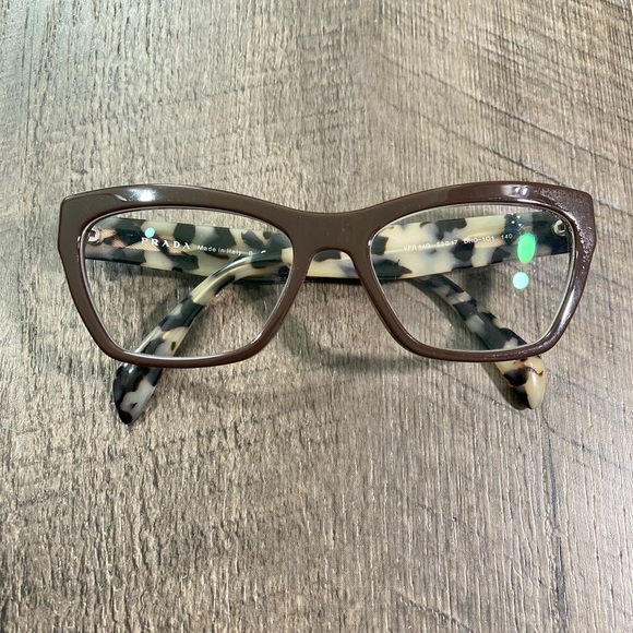 PRADA VPR14Q DHO-1O1 53mm Brown Tortoise Eyeglasses - Picture 5 of 9